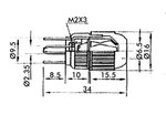 CONECTOR DE TV MACHO PLASTICO 95mm  23mm BLANCO