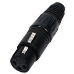 CONECTOR ADAPTADOR XLR HEMBRA 3P ESTEREO PLASTICO NEGRO