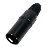 CONECTOR MACHO XLR 3P ESTEREO PLASTICO NEGRO