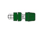 HEMBRILLA AISLADA 4mm CON TAPON BLOQUEO VERDE PKI 10A