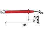 PUNTAS DE PRUEBA DE ACERO INOXIDABLE AISLADAS 4mm ROJA Y NEGRA ROJO  NEGRO