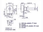 POTENCIOMETRO MONO LINEAL 1A 24VDC  03A 250VAC 20mm