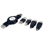 KIT CABLE RETRACTIL USB 20 CON 4 ADAPTADORES USB 12m