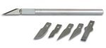 CUTTER DE PRECISION CON 5 HOJAS DE RECAMBIO REPUESTO SATINADO  145 mm