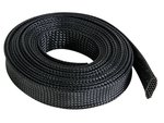 MANGUITO CUBRE CABLE ELASTICO DE NYLON COLOR NEGRO  20mm x 5 m