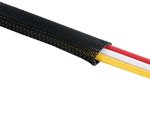 MANGUITO CUBRE CABLE ELASTICO DE NYLON COLOR NEGRO  20mm x 5 m