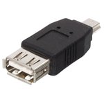 ADAPTADOR USB A HEMBRA  USB 5p MACHO MINI NEGRO