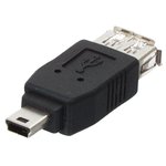 ADAPTADOR USB A HEMBRA  USB 5p MACHO MINI NEGRO