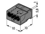 CONECTOR BORNE WAGO 4 CONDUCTORES 08mm 6A COLOR ROJO