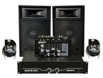 KIT DE MUSICA DJ FIESTAS  2 x CAJA ACUSTICA  MESA MEZCLAS  AMPLIFICADOR 500W