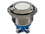 PULSADOR PLANO DE ACERO INOXIDABLE REDONDO SPST 1NO 48VDC 2A 19mm