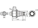 INTERRUPTOR REDONDO DE METAL METALICO SPDT CON ANILLO COLOR ROJO 16mm