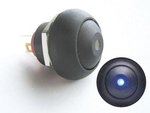 MINI PULSADOR REDONDO CON INDICADOR LED DE COLOR AZUL 1P SPST OFF ON 20mA 35V