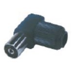 CONECTOR COAXIAL HEMBRA ACODADO COLOR NEGRO