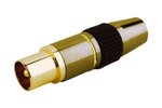 CONECTOR COAXIAL MACHO RECTO BLINDADO DORADO