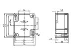 CAJA ESTANCA ABS GRIS OSCURO  64 x 58 x 35 mm