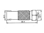 ADAPTADOR CONVERSOR CONVERTIDOR  CONECTOR F MACHO  CONECTOR BNC HEMBRA