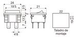 INTERRUPTOR BIPOLAR 10A 250VAC FASTON 48mm125 NEGRO