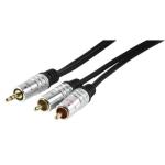 CABLE DE AUDIO JACK 35mm MACHO  2x RCA MACHO 10m ORO