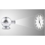 PROYECTOR DE RELOJ LED ANALOGICO DIAMETRO 14 CM PLATA