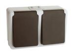 DOBLE BASE DE SUPERFICIE SCHUKO TAPA PROTECCION IP54