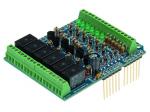 PLACA DE 6 RELES PARA ARDUINO IO SHIELD APILABLE VERSION MONTADA CON REGLETAS