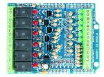 PLACA DE 6 RELES PARA ARDUINO IO SHIELD APILABLE VERSION MONTADA CON REGLETAS