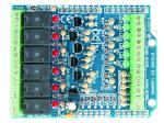 PLACA DE 6 RELES PARA ARDUINO IO SHIELD APILABLE VERSION MONTADA CON REGLETAS