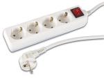 BASE MULTIPLE 4 TOMAS SCHUKO CON INTERRUPTOR DE CORTE BIPOLAR Y CABLE DE 15m