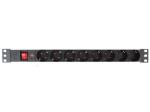BASE MULTIPLE PDU REGLETA 8 TOMAS INTERRUPTOR Y PROTECCION DE SOBRECARGA RACK 19