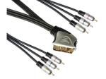 CABLE EUROCONECTOR SCART MACHO 4xRCA MACHO AUDIO 2x RCA MACHO VIDEO 15m