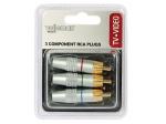 3 x RCA  JUEGO CON 3 CONECTORES RCA MACHO DORADO BAAADO ORO PROFESIONAL