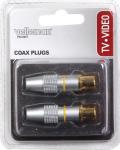 2 x COAXIAL  JUEGO CON CONECTORES COAXIALES MACHO DORADOS 90dB PROFESIONAL