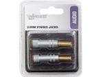 2 x JACK  JUEGO DE 2 CONECTORES ESTEREO HEMBRA 25mm BAADOS EN ORO PROFESIONAL