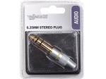 CONECTOR JACK ESTEREO MACHO DE 635mm PROFESIONAL BAADO EN ORO DORADO