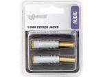 2 x JACK  JUEGO DE 2 CONECTORES ESTEREO JACK HEMBRA DE 35mm ORO PROFESIONAL