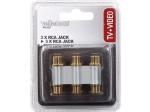 ADAPTADOR CONVERTIDOR  3 x RCA HEMBRA  3 x RCA HEMBRA  CALIDAD PROFESIONAL