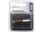 ADAPTADOR  JACK ESTEREO HEMBRA 35mm  JACK STEREO MACHO 635mm  PROFESIONAL