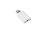 ADAPTADOR PARA iPHONE 5  MICRO USB HEMBRA  LIGHTNING 8 CLAVIJAS MACHO  BLANCO