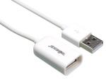 CABLE ALARGADOR  USB 20 A MACHO  USB 20 A HEMBRA  BLANCO  1 m