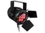 MINI FOCO PAR CON 7 LEDs RGBW  CON VISERA  CONTROL POR DMX  COLOR NEGRO