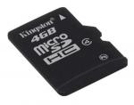 MEMORIA MICRO SD MICROSD CON ADAPTADOR DE TARJETA KINGSTON 4GB C4