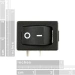 INTERRUPTOR RECTANGULAR IO SWITCH NEGRO SPST PATAS ANGULO MONTAJE PANEL CHASIS