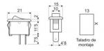 INTERRUPTOR UNIPOLAR 2 POSICIONES ON  OFF CON TERMINALES FASTON FASTON