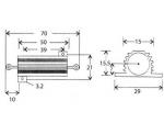 RESISTENCIA BOBINADA CON DISIPADOR DE ALUMINIO  018 Ohm  0E18  50W