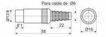 CONECTOR DIN MACHO 7 PINES CONTACTOS PARA CABLE 6 mm 45