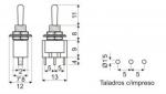 INTERRUPTOR UNIPOLAR DE PALANCA Y DOS POSICIONES CIRCUITO IMPRESO ON  OFF