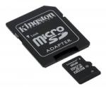 MEMORIA MICRO SD MICROSD CON ADAPTADOR DE TARJETA KINGSTON 8GB C10