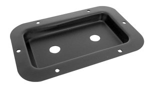 PLACA PARA EMPOTRAR METAL NEGRO PARA CAJA ACUSTICA 89 x 136mm 2 AGUJEROS