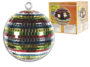 BOLA DE ESPEJOS MULTICOLOR 20cm PRECIOSO EFECTO FIESTAS DISCOTECA PUBA